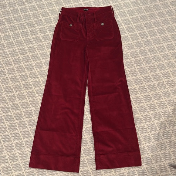 NWT J.Crew Wide Leg Velvet Sailor Trouser - Picture 1 of 5